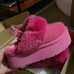 Pink Platform Ugg Slides